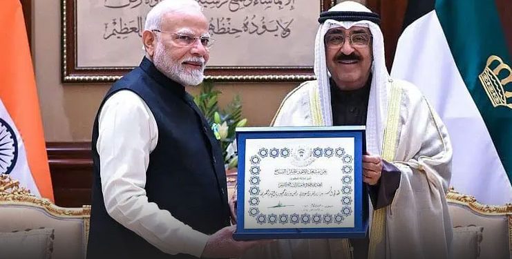 PM Modi Honored with Kuwait’s Highest Award, ‘The Order of Mubarak Al Kabeer’