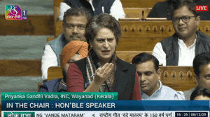 ’وندے ماترم‘ پر بحث کے دوران پرینکا گاندھی کا تلخ سوال