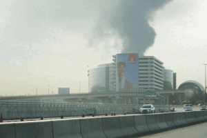 دبئی انٹرنیشنل ایئرپورٹ پر ڈرون گرنے کے بعد زوردار دھماکہ